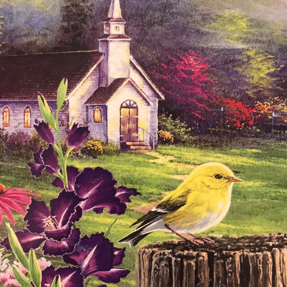 Church Birds Gold Finch Flowers Sunday Morning Cra-Z-Art 1000 Piece Puzzle Box - Picture 6 of 8